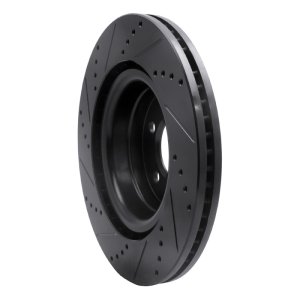 Land Rover Range Rover Brake Rotor (1) - Front Right - R1 Concepts - Drilled & Slotted - Black - `06-`09